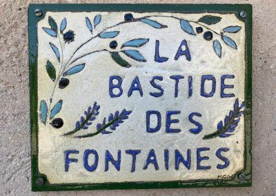 Plaque émaillée La Bastide des Fontaines